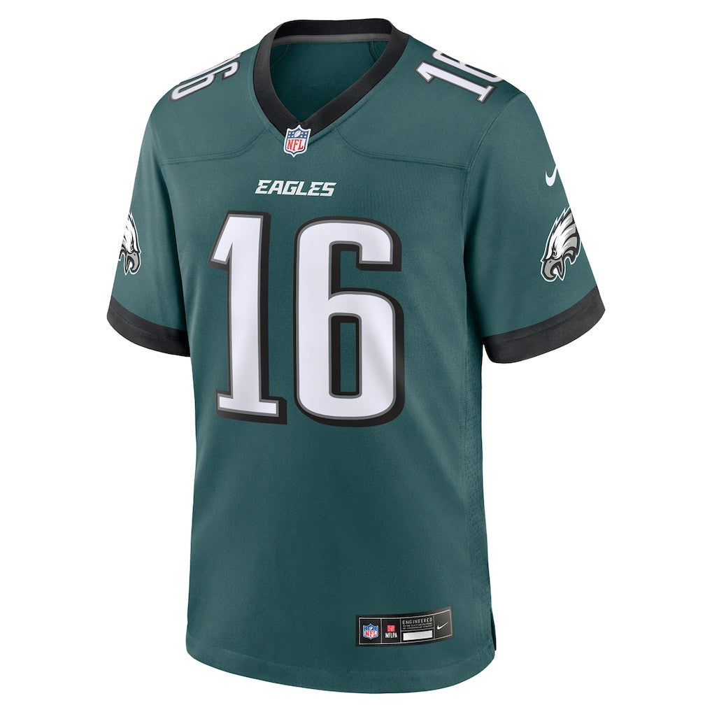 Tanner McKee 16 Philadelphia Eagles Team Game Men Jersey - Midnight Green