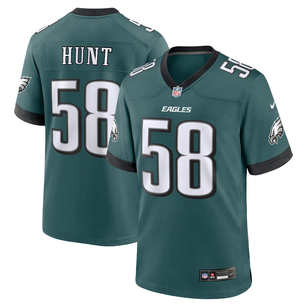 Jalyx Hunt 58 Philadelphia Eagles Team Game Men Jersey - Midnight Green