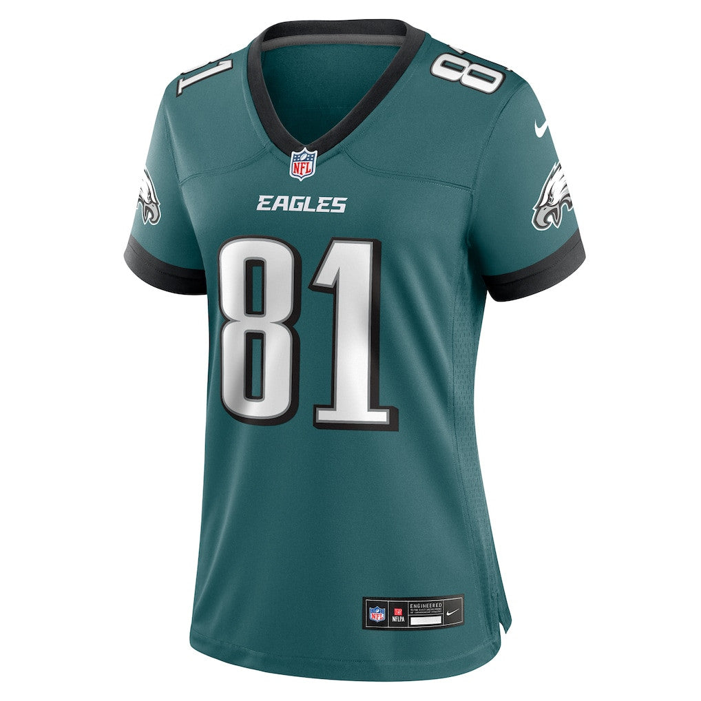 Grant Calcaterra 81 Philadelphia Eagles Women's Team Game Jersey - Midnight Green