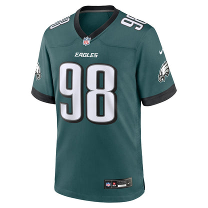 Jalen Carter 98 Philadelphia Eagles Team Game Men Jersey - Midnight Green