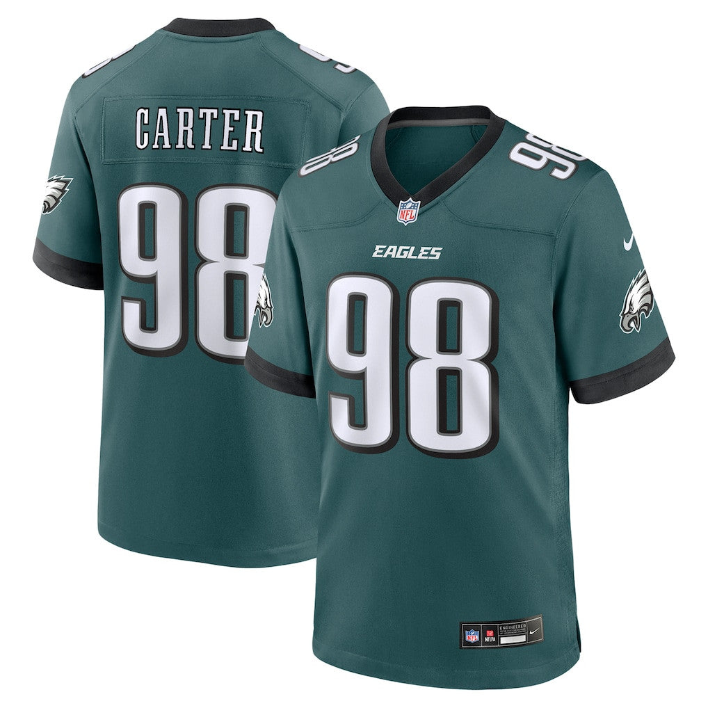 Jalen Carter 98 Philadelphia Eagles Team Game Men Jersey - Midnight Green