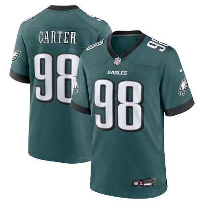 Jalen Carter 98 Philadelphia Eagles Team Game Men Jersey - Midnight Green