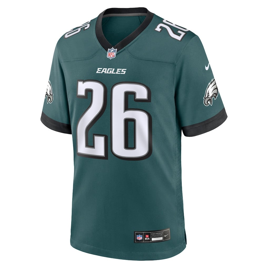 Saquon Barkley 26 Philadelphia Eagles Game Player Men Jersey - Midnight Green