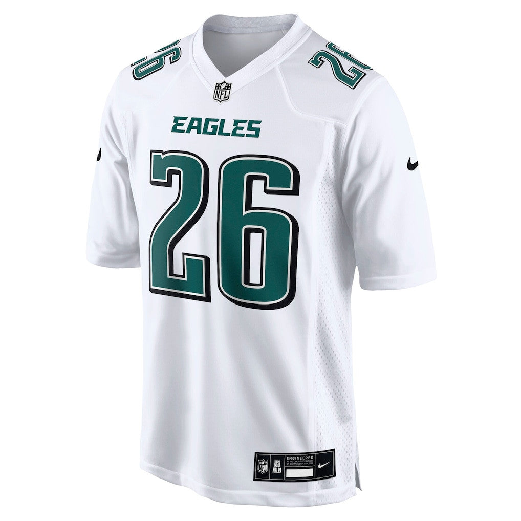 Saquon Barkley 26 Philadelphia Eagles Fashion Game Men Jersey - Tundra White