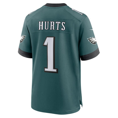 Jalen Hurts 1 Philadelphia Eagles Team Game Men Jersey - Midnight Green