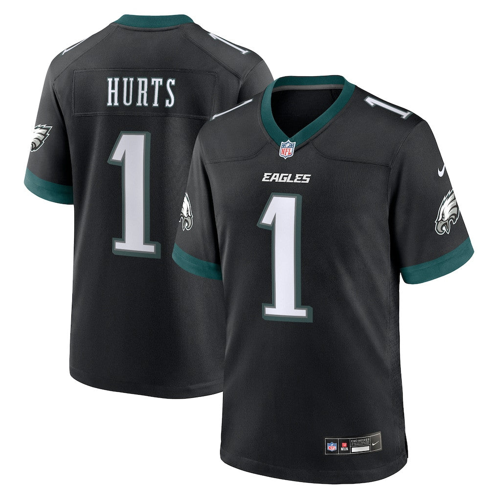 Jalen Hurts 1 Philadelphia Eagles Alternate Game Men Jersey - Black