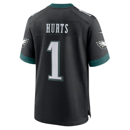 Jalen Hurts 1 Philadelphia Eagles Alternate Game Men Jersey - Black