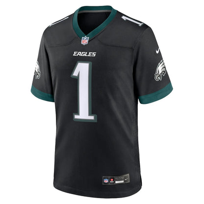 Jalen Hurts 1 Philadelphia Eagles Alternate Game Men Jersey - Black
