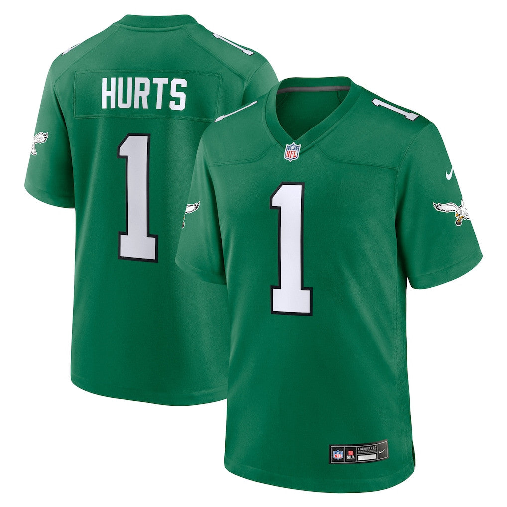 Jalen Hurts 1 Philadelphia Eagles Alternate Game Player Men Jersey - Kelly Green
