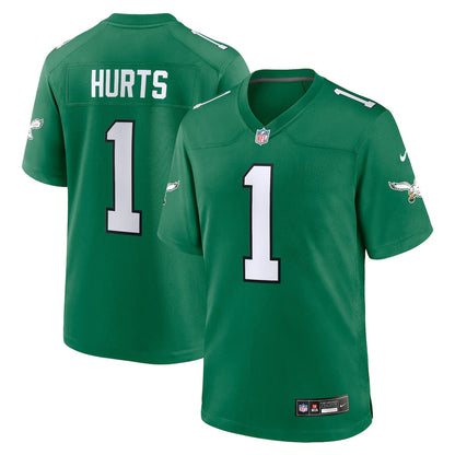 Jalen Hurts 1 Philadelphia Eagles Alternate Game Player Men Jersey - Kelly Green
