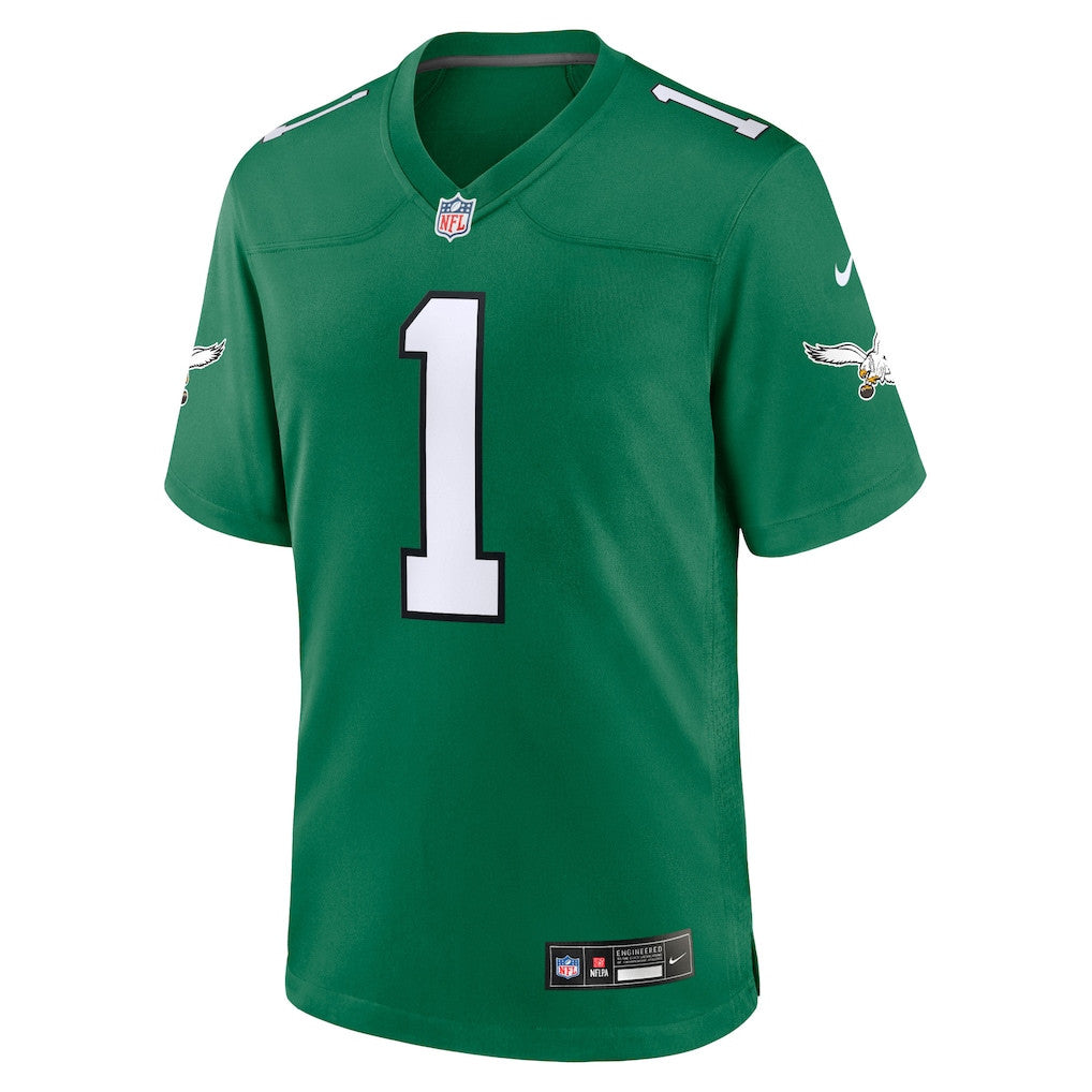Jalen Hurts 1 Philadelphia Eagles Alternate Game Player Men Jersey - Kelly Green