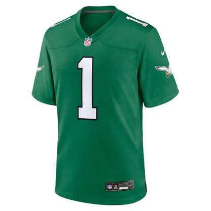 Jalen Hurts 1 Philadelphia Eagles Alternate Game Player Men Jersey - Kelly Green