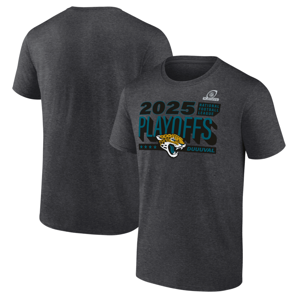 Jacksonville Jaguars 2025 Playoffs Ready T-Shirt - Heather Charcoal
