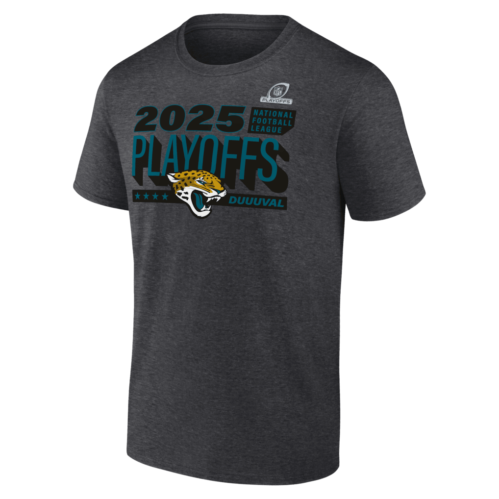 Jacksonville Jaguars 2025 Playoffs Ready T-Shirt - Heather Charcoal