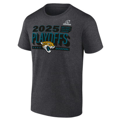 Jacksonville Jaguars 2025 Playoffs Ready T-Shirt - Heather Charcoal