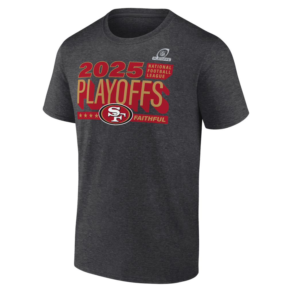 San Francisco 49ers 2025 Playoffs Ready T-Shirt - Heather Charcoal