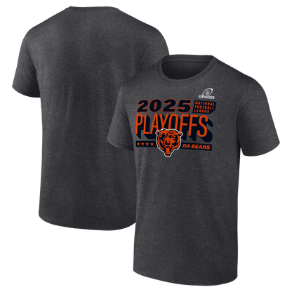 Chicago Bears 2025 Playoffs Ready T-Shirt - Heather Charcoal