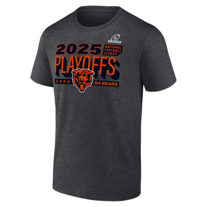 Chicago Bears 2025 Playoffs Ready T-Shirt - Heather Charcoal