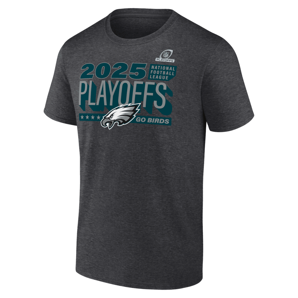Philadelphia Eagles 2025 Playoffs Ready T-Shirt - Heather Charcoal