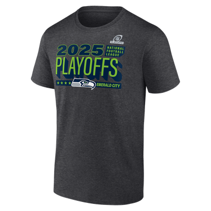Seattle Seahawks 2025 Playoffs Ready T-Shirt - Heather Charcoal