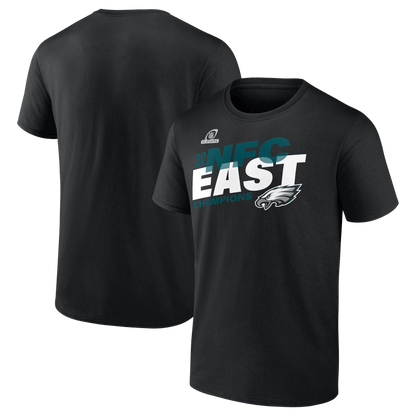 Philadelphia Eagles 2025 NFC East Division Champions Conquer T-Shirt - Black
