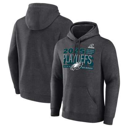 Philadelphia Eagles 2025 Playoffs Ready Hoodie - Heather Charcoal