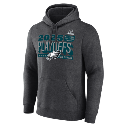 Philadelphia Eagles 2025 Playoffs Ready Hoodie - Heather Charcoal