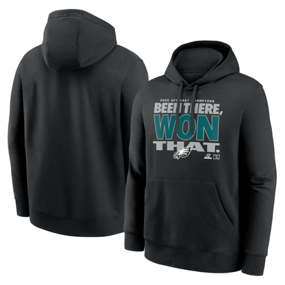 Philadelphia Eagles 2025 NFC East Division Champions Locker Room Trophy Collection Hoodie - Black