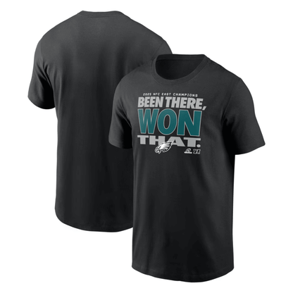 Philadelphia Eagles 2025 NFC East Division Champions Locker Room Trophy Collection T-Shirt - Black