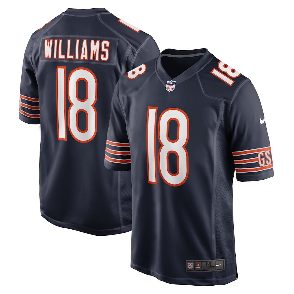 Caleb Williams 18 Chicago Bears Team Game Men Jersey - Navy