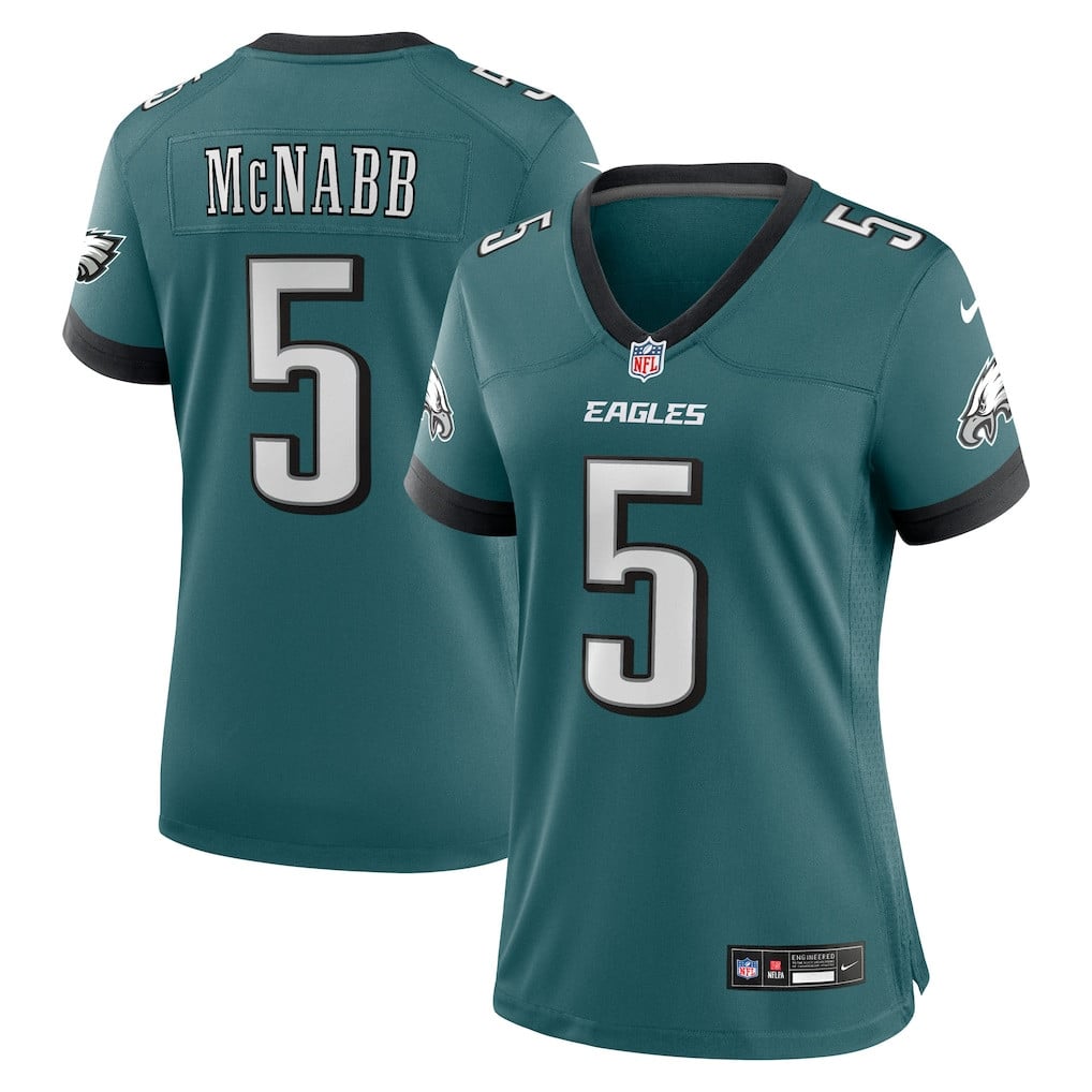 Donovan McNabb 5 Philadelphia Eagles Women's Team Retired Game Jersey - Midnight Green