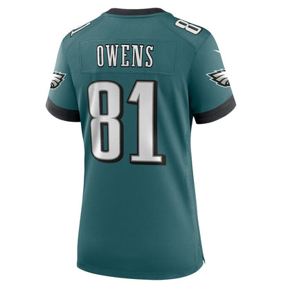 Terrell Owens 81 Philadelphia Eagles Women's Team Retired Game Jersey - Midnight Green