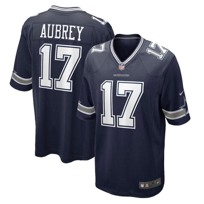 Brandon Aubrey 17 Dallas Cowboys Team Game Men Jersey - Navy