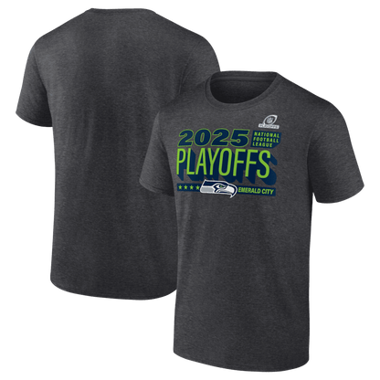 Seattle Seahawks 2025 NFL Playoffs Ready T-Shirt - Charcoal
