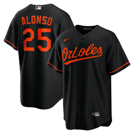 Pete Alonso 25 Baltimore Orioles Alternate Men Jersey - Black