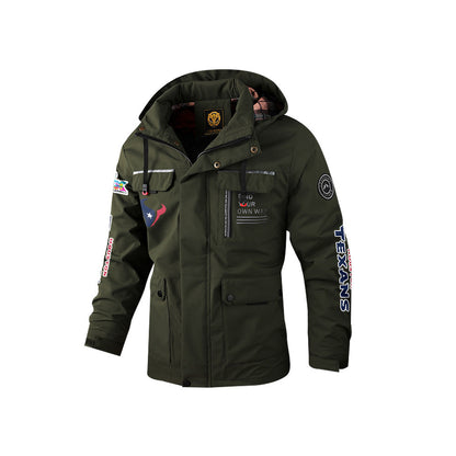 Houston Texans 2026 Super Bowl LX Army Green Parka Coat – Printed Logos