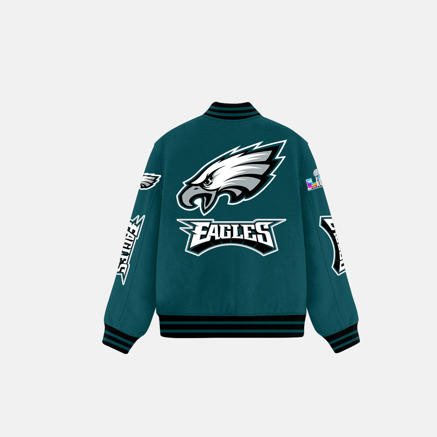 Philadelphia Eagles Varsity Jacket Green – Fully Embroidered Logos, Fan Edition