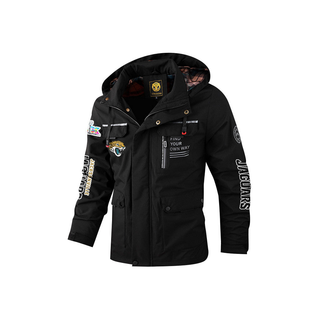 Jacksonville Jaguars 2026 Super Bowl LX Black Parka Coat – Printed Logos