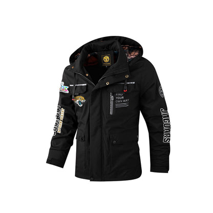 Jacksonville Jaguars 2026 Super Bowl LX Black Parka Coat – Printed Logos