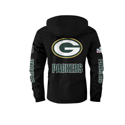 Green Bay Packers 2026 Super Bowl LX Black Parka Coat – Printed Logos