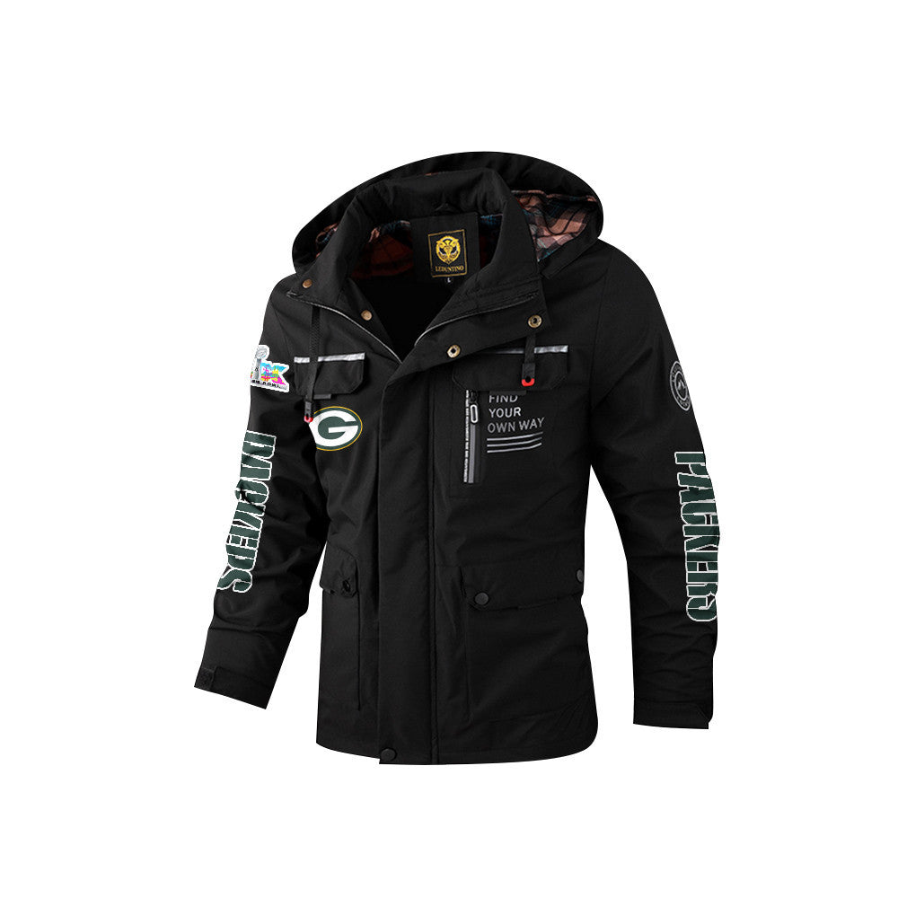 Green Bay Packers 2026 Super Bowl LX Black Parka Coat – Printed Logos