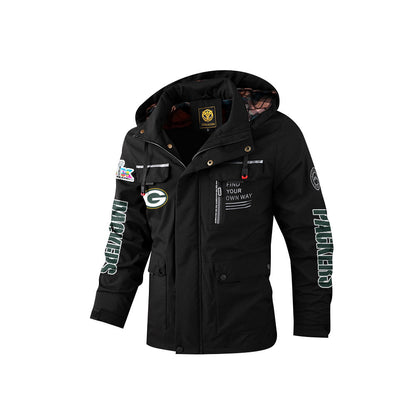 Green Bay Packers 2026 Super Bowl LX Black Parka Coat – Printed Logos