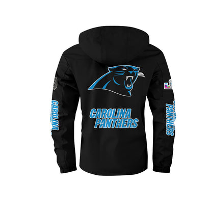 Carolina Panthers 2026 Super Bowl LX Black Parka Coat – Printed Logos