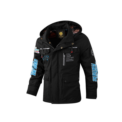 Carolina Panthers 2026 Super Bowl LX Black Parka Coat – Printed Logos