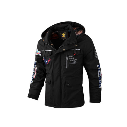 Houston Texans 2026 Super Bowl LX Black Parka Coat – Printed Logos