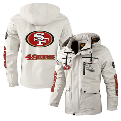 San Francisco 49ers 2026 Super Bowl LX White Parka Coat – Printed Logos