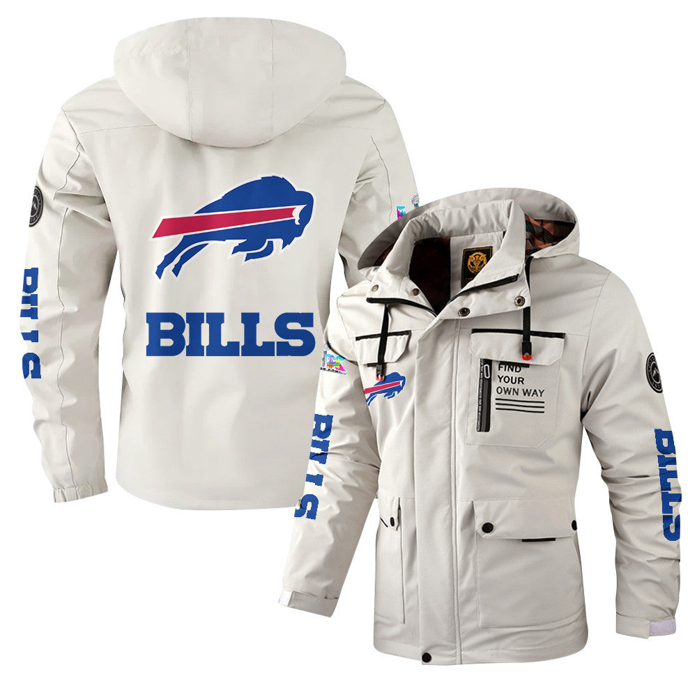 Buffalo Bills 2026 Super Bowl LX White Parka Coat – Printed Logos