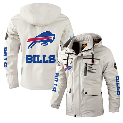 Buffalo Bills 2026 Super Bowl LX White Parka Coat – Printed Logos