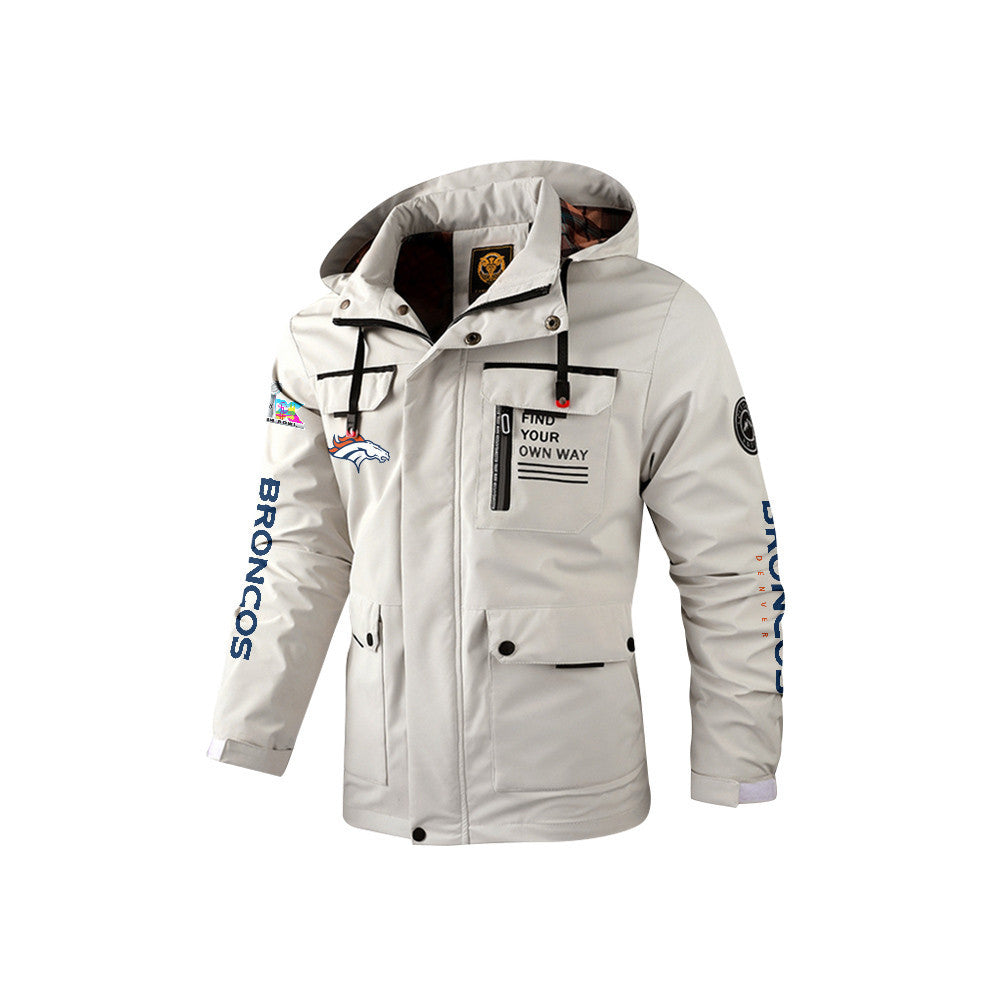 Denver Broncos 2026 Super Bowl LX White Parka Coat – Printed Logos