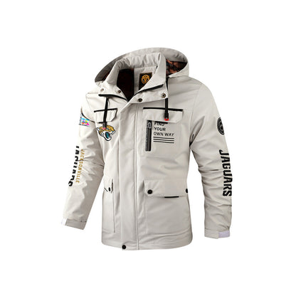 Jacksonville Jaguars 2026 Super Bowl LX White Parka Coat – Printed Logos